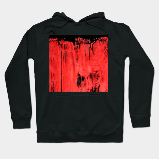 Simple abstract black-red textured watercolor, trendy earthy tones, colors. Hand-painted texture, splashes, drops of paint, smears. Best for backgrounds, wallpapers, covers and packaging, wrapping. Hoodie by Olesya Pugach